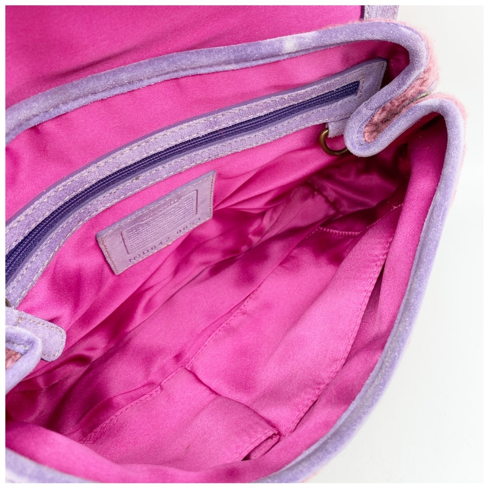 Coach Y2K Rare Pink and Purple Tweed Handbag DISCONTINUED - Picture 9 of 11